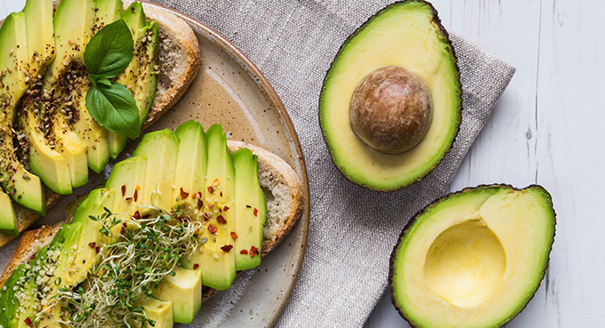 toast with avocado and cress