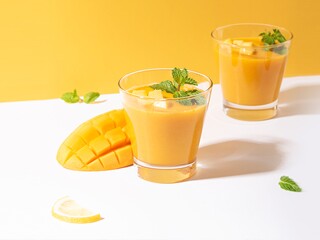 Mango and Mango smoothie that rich in Vitamin A.